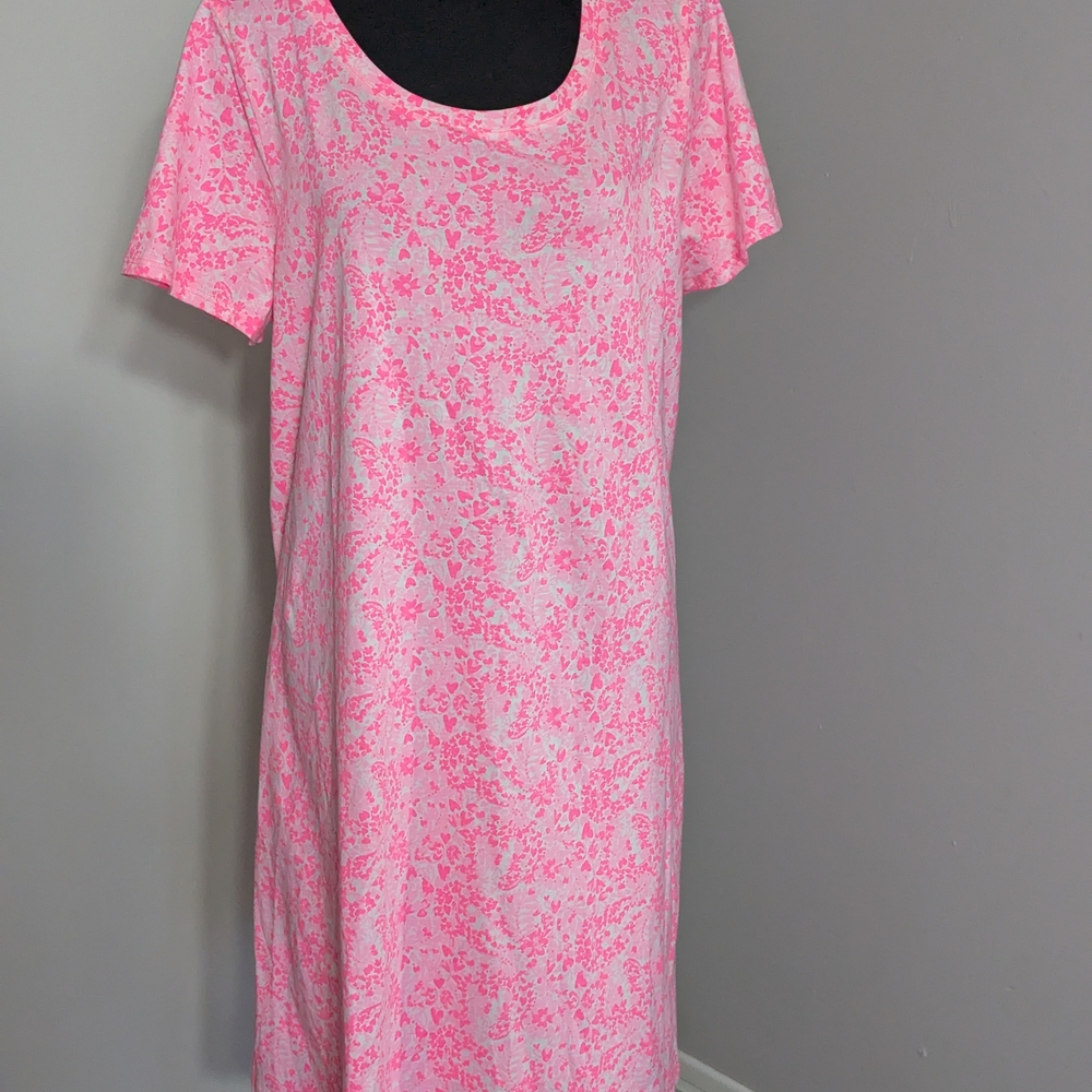 Pink Lilly Pulitzer Floral Midi Dress XL,NWOT